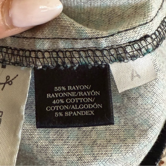 Ann Taylor LOFT Straight Leg Trousers in Teal Print Size 6 - Picture 4 of 7